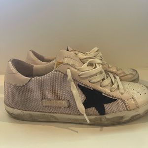 Golden Goose Superstar, muted pink/navy detail
